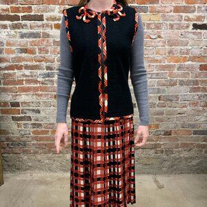 2 Piece Vintage Adolfo Set With Wrap Skirt